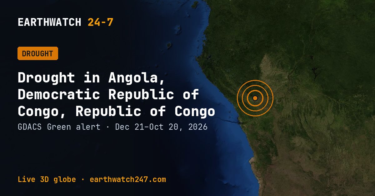 Map: Drought in Angola, Democratic Republic of Congo, Republic of Congo