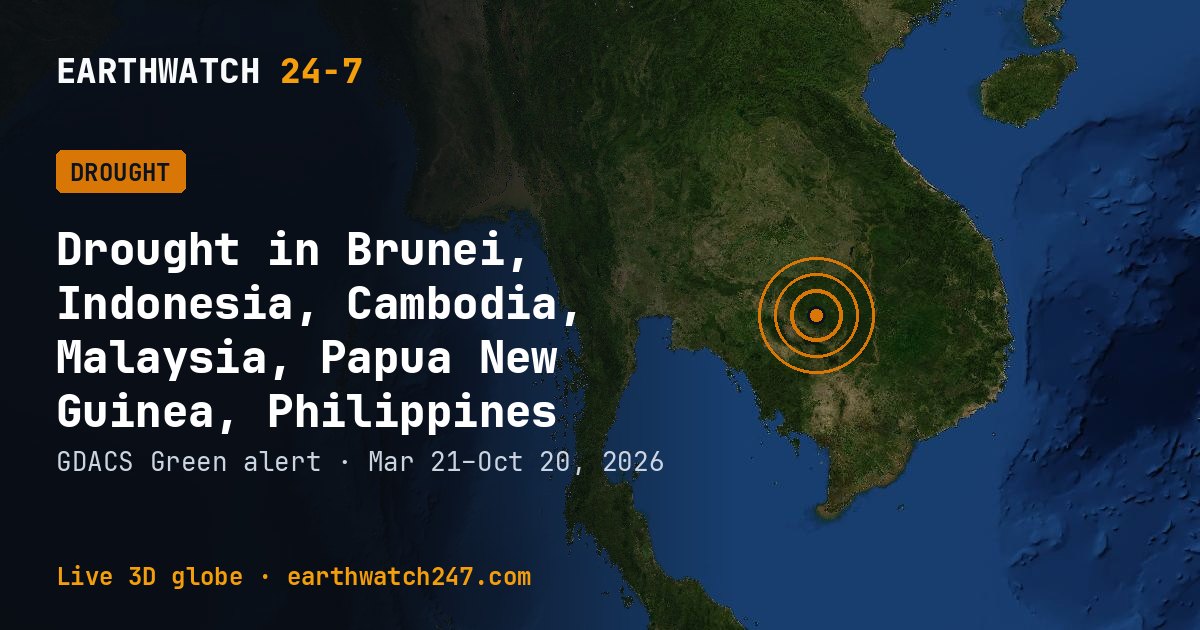 Map: Drought in Brunei, Indonesia, Cambodia, Malaysia, Papua New Guinea, Philippines
