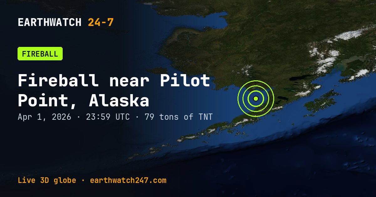Map: Fireball near Pilot Point, Alaska