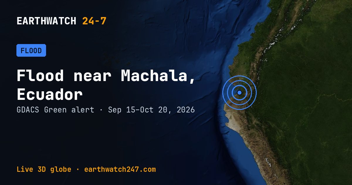 Map: Flood near Machala, Ecuador