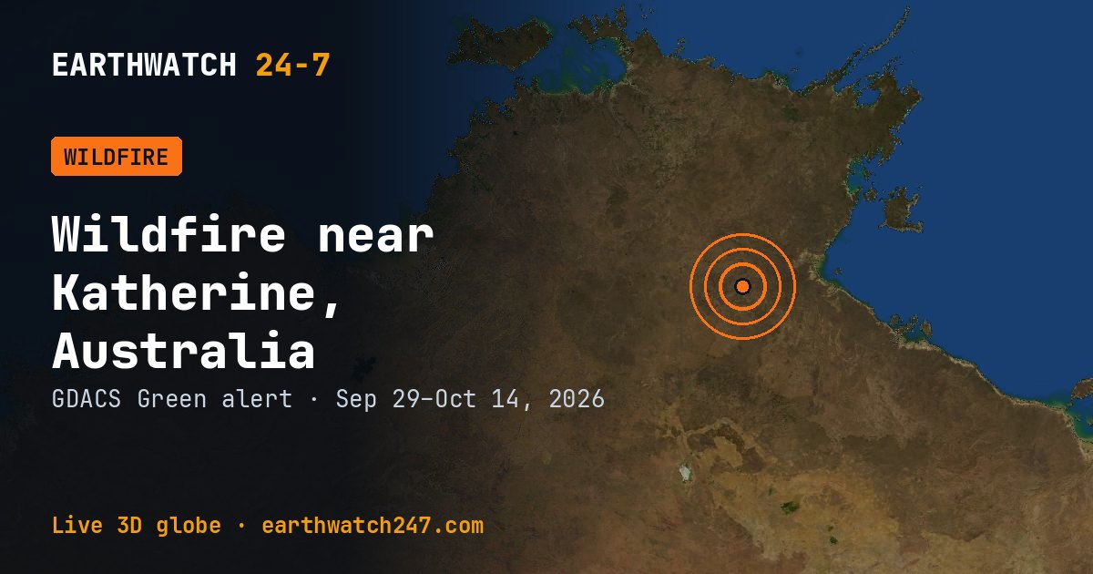 Map: Wildfire near Katherine, Australia
