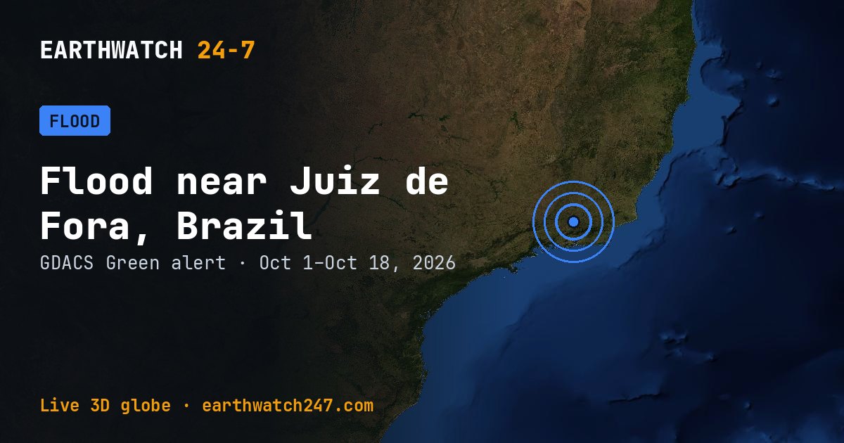 Map: Flood near Juiz de Fora, Brazil