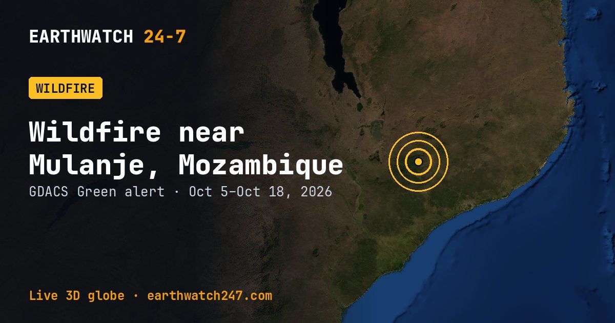 Map: Wildfire near Mulanje, Mozambique