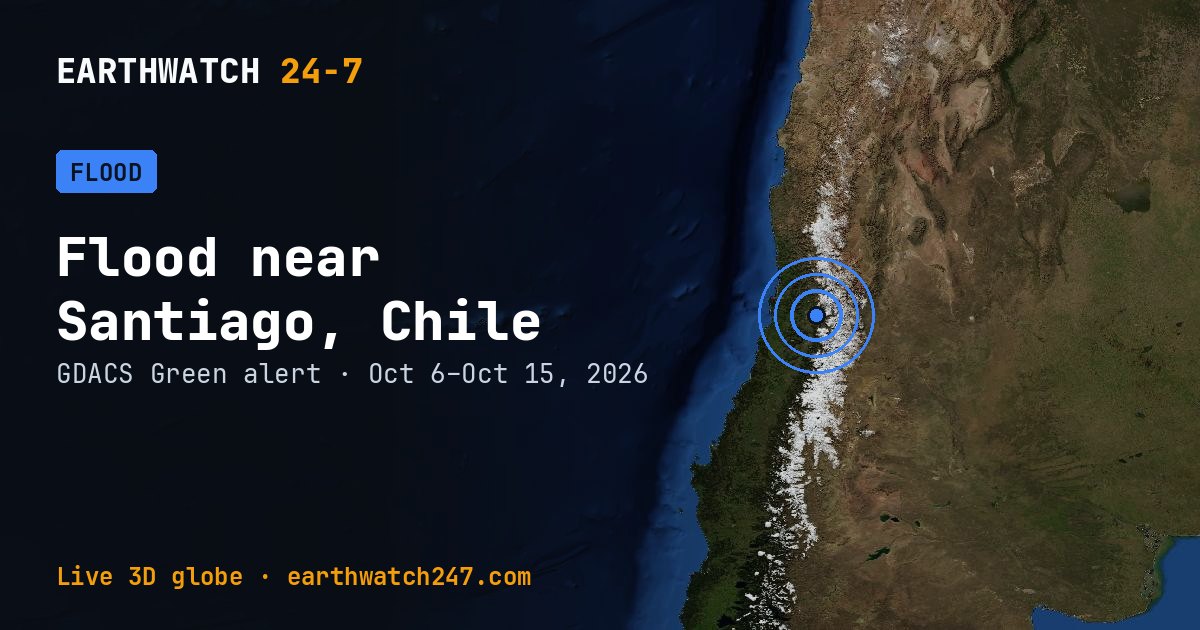 Map: Flood near Santiago, Chile