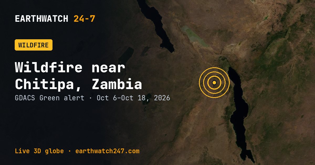 Map: Wildfire near Chitipa, Zambia