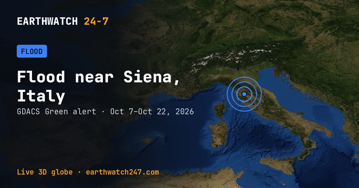 Map: Flood near Siena, Italy