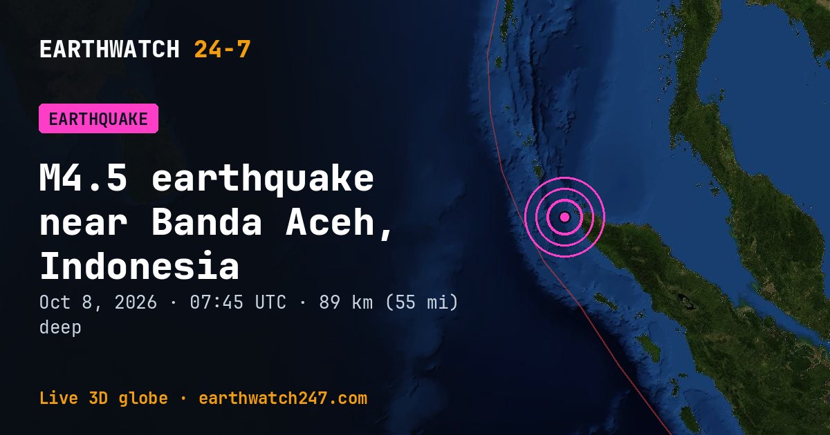 Map: the earthquake near Banda Aceh, Indonesia, with plate boundaries