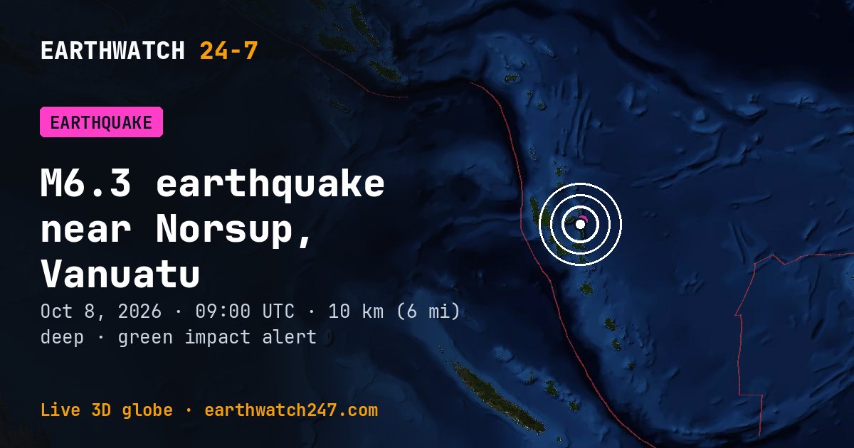 Map: the earthquake near Norsup, Vanuatu, with plate boundaries
