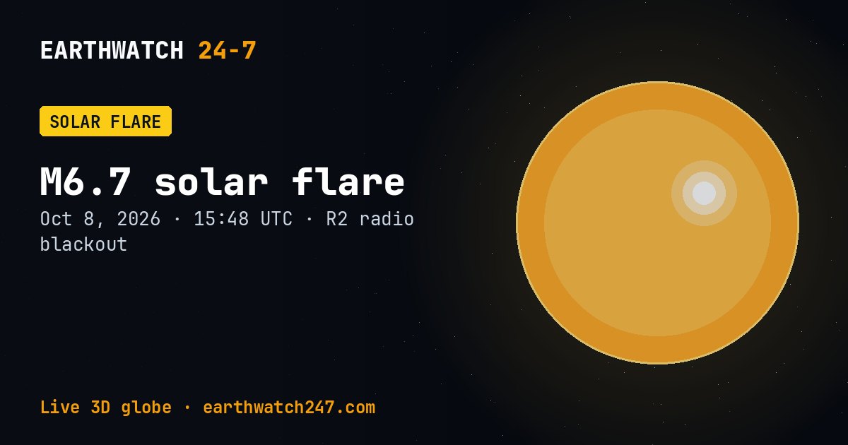 Map: M6.7 solar flare