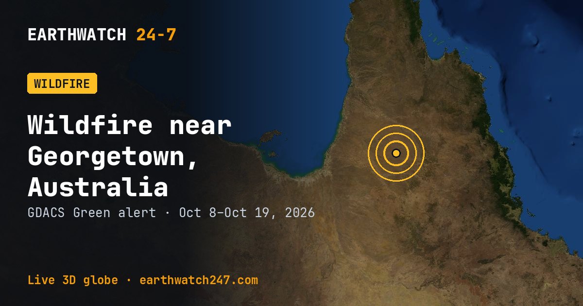 Map: Wildfire near Georgetown, Australia