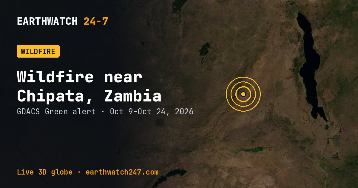 Map: Wildfire near Chipata, Zambia