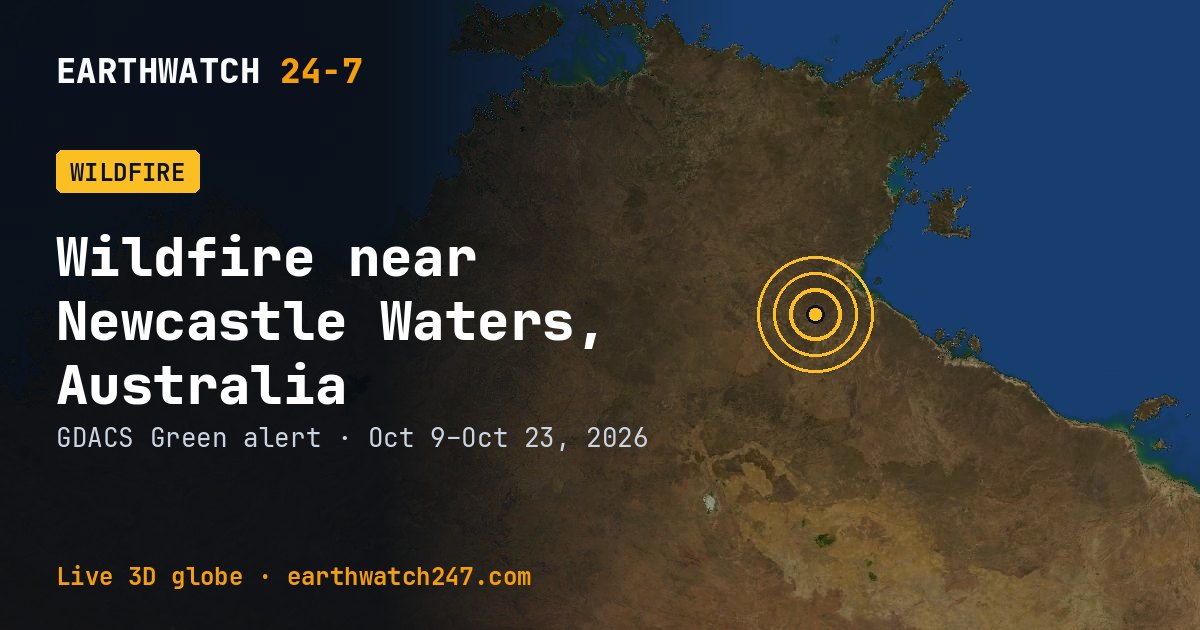 Map: Wildfire near Newcastle Waters, Australia
