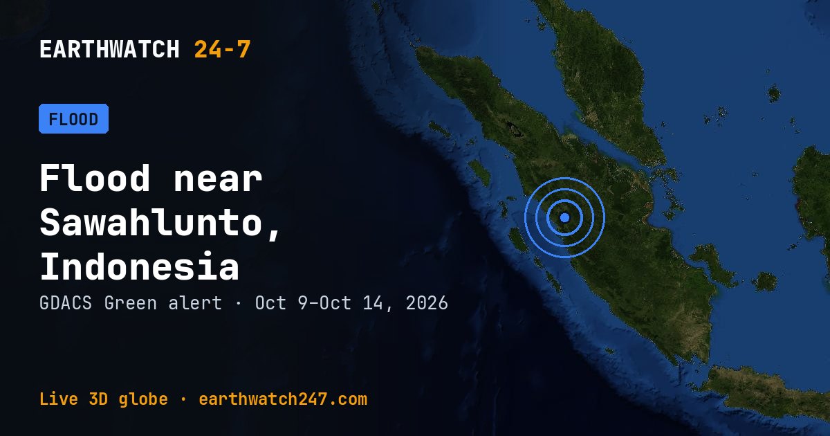 Map: Flood near Sawahlunto, Indonesia