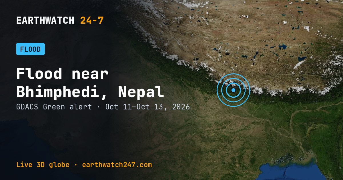 Map: Flood near Bhimphedi, Nepal