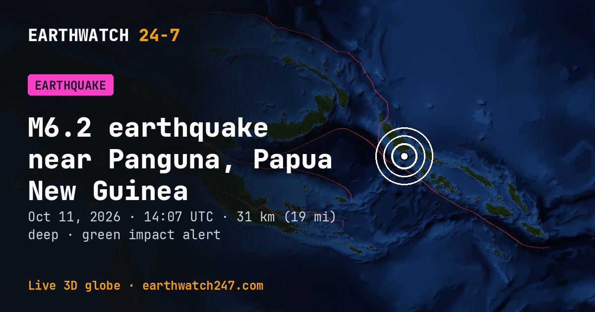 Map: the earthquake near Panguna, Papua New Guinea, with plate boundaries