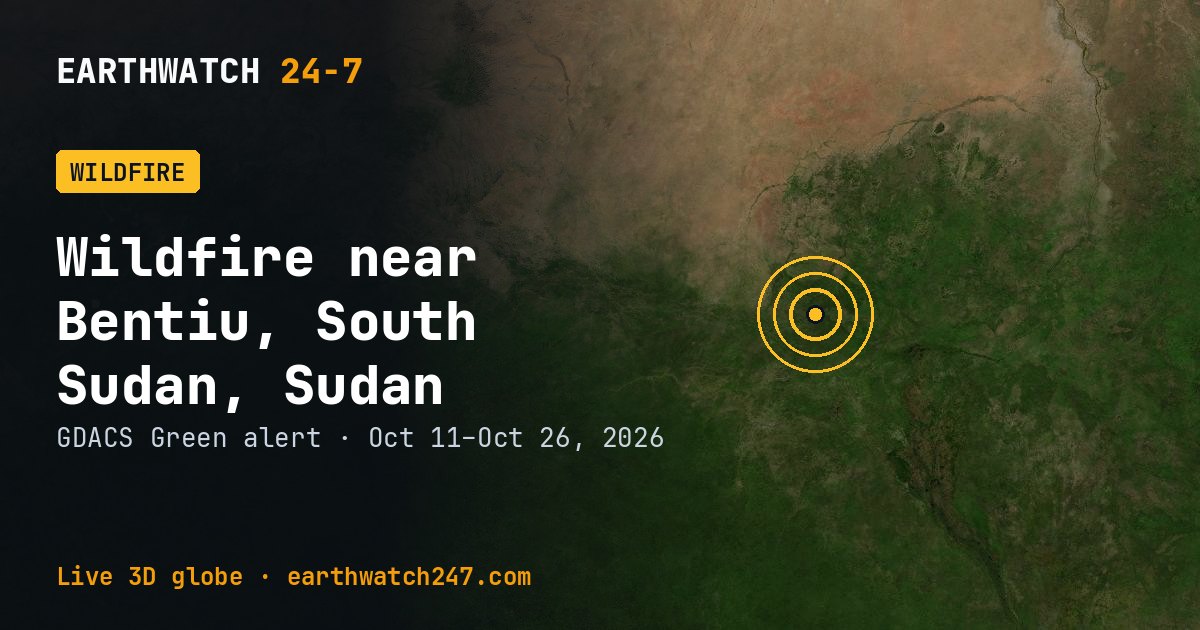 Map: Wildfire near Bentiu, South Sudan, Sudan