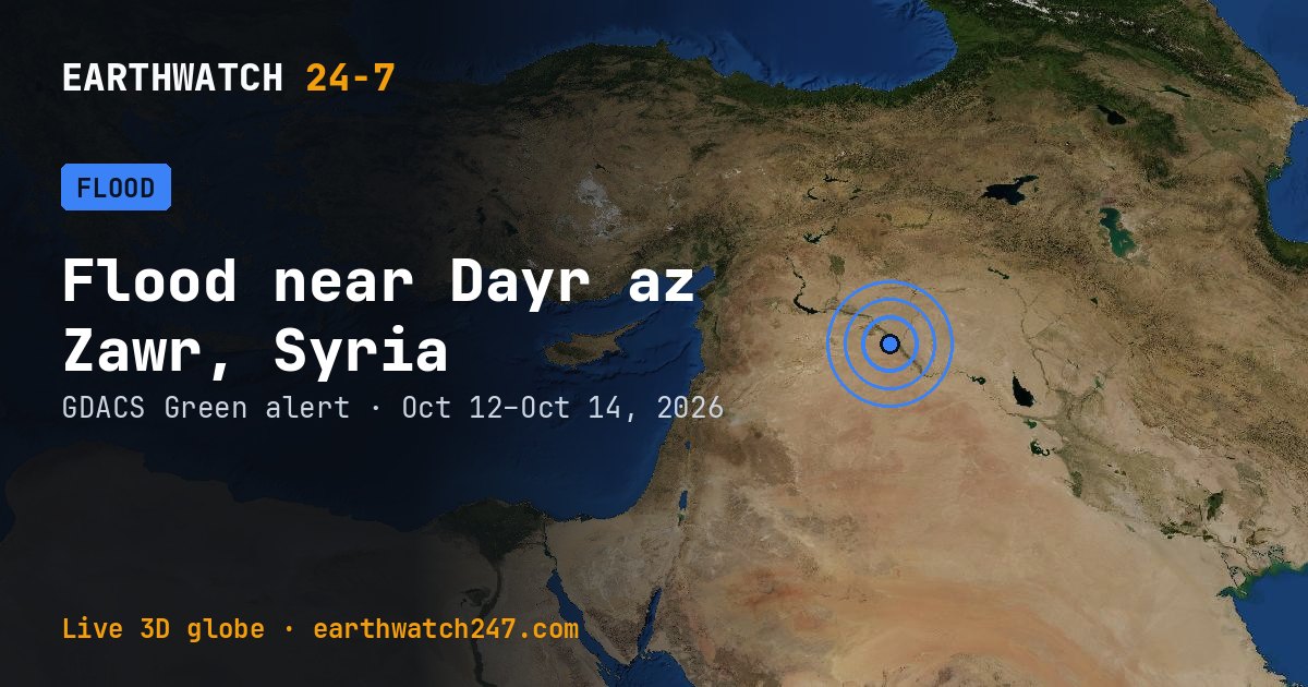 Map: Flood near Dayr az Zawr, Syria