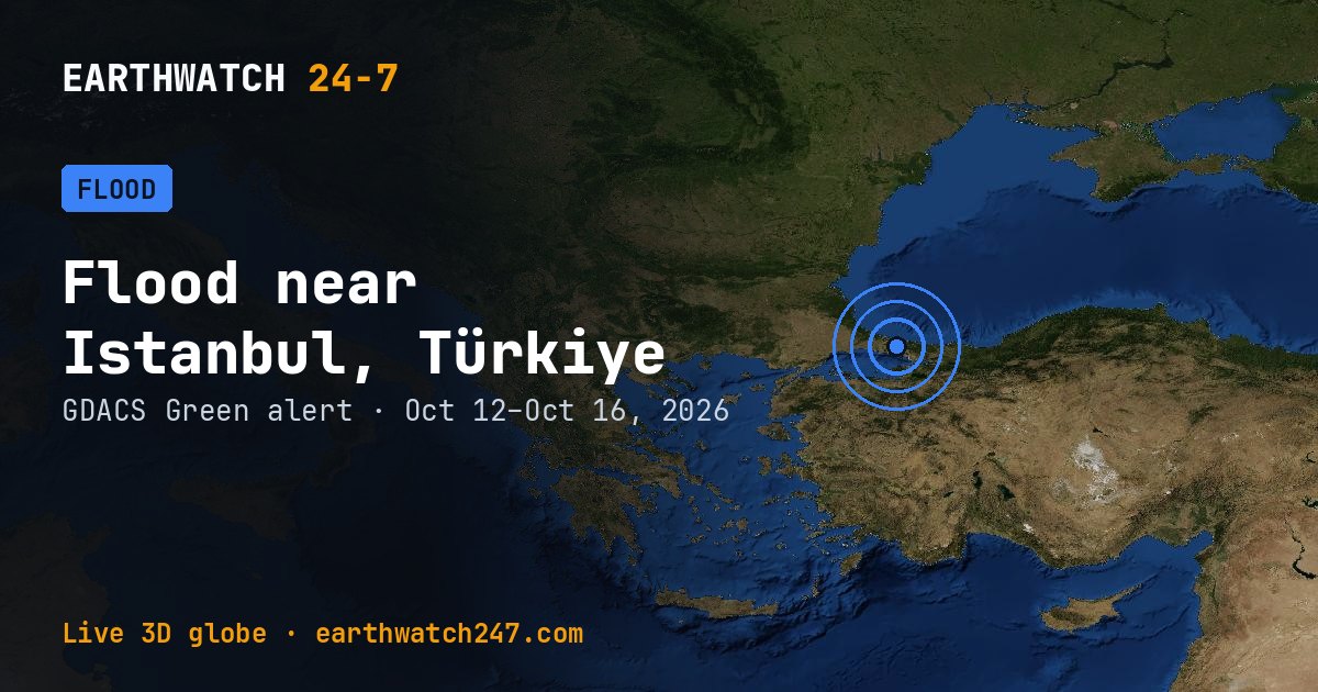 Map: Flood near Istanbul, Türkiye