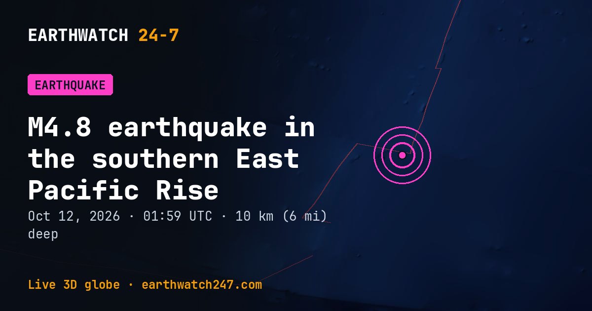 Map: the earthquake in the southern East Pacific Rise, with plate boundaries