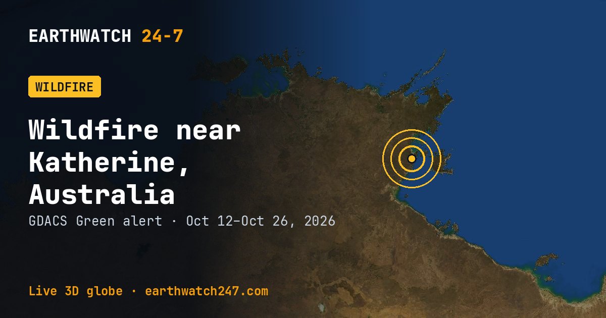 Map: Wildfire near Katherine, Australia