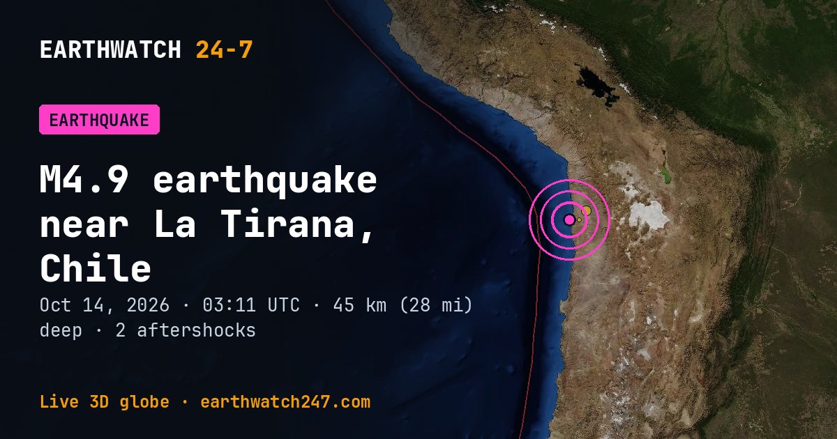 Map: the earthquake near La Tirana, Chile, with plate boundaries