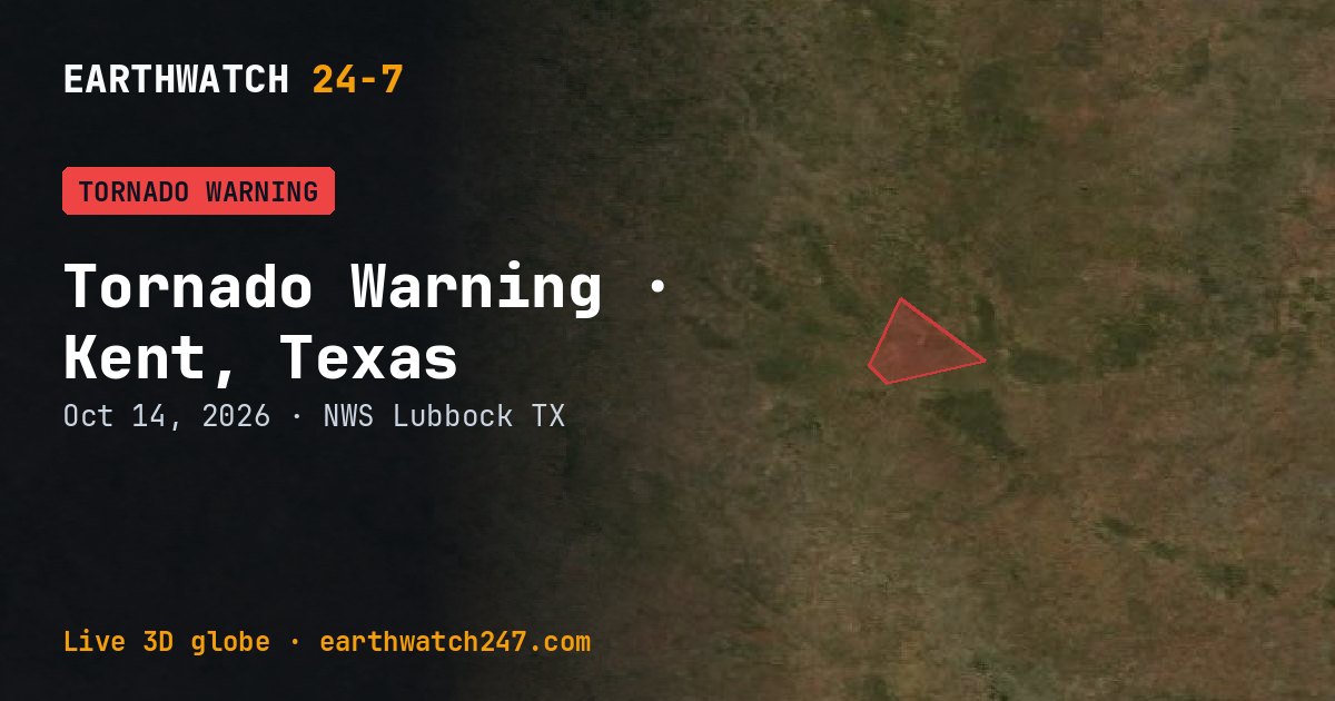Map: Tornado Warning: Kent, Texas