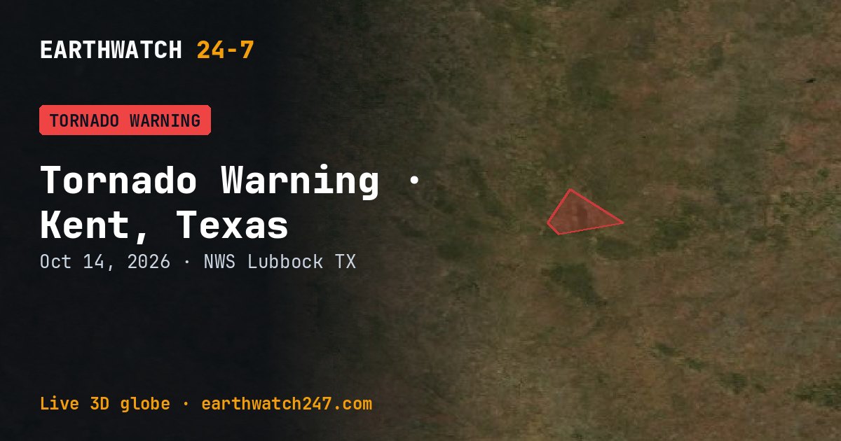 Map: Tornado Warning: Kent, Texas