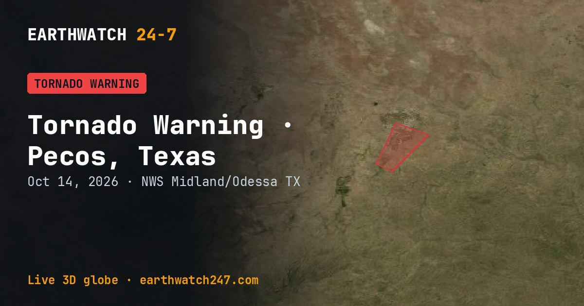 Map: Tornado Warning: Pecos, Texas