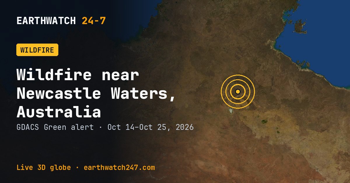Map: Wildfire near Newcastle Waters, Australia