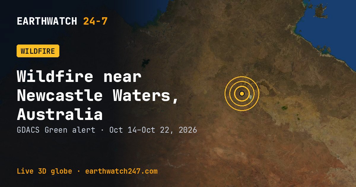 Map: Wildfire near Newcastle Waters, Australia