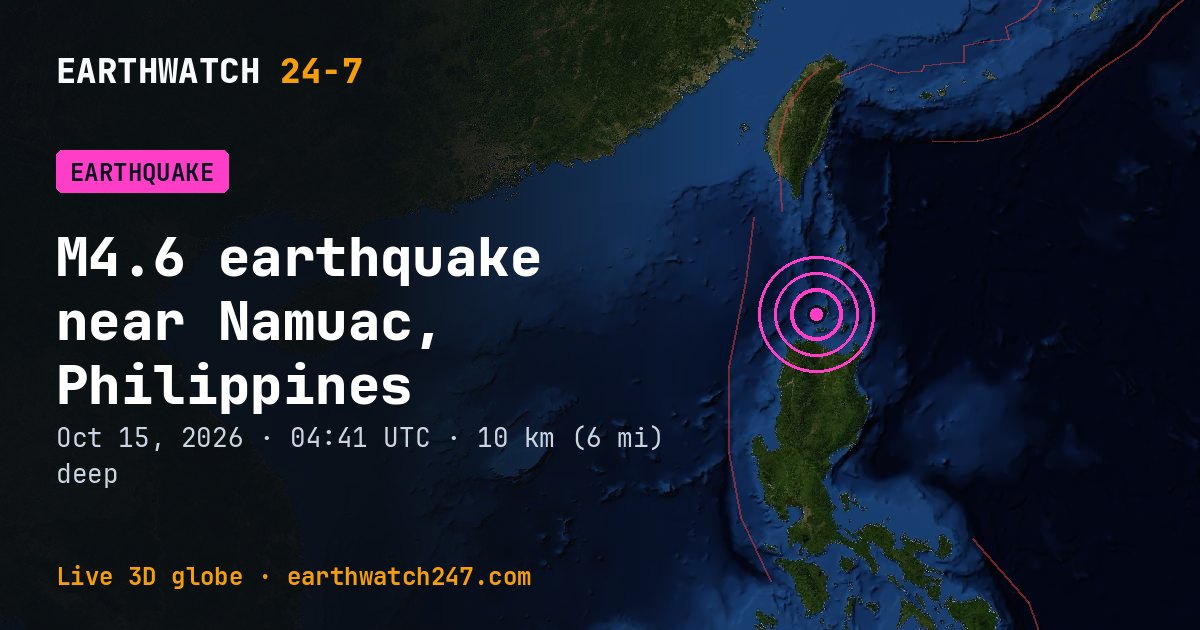 Map: the earthquake near Namuac, Philippines, with plate boundaries