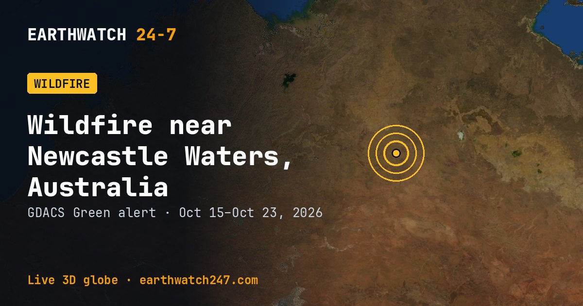 Map: Wildfire near Newcastle Waters, Australia