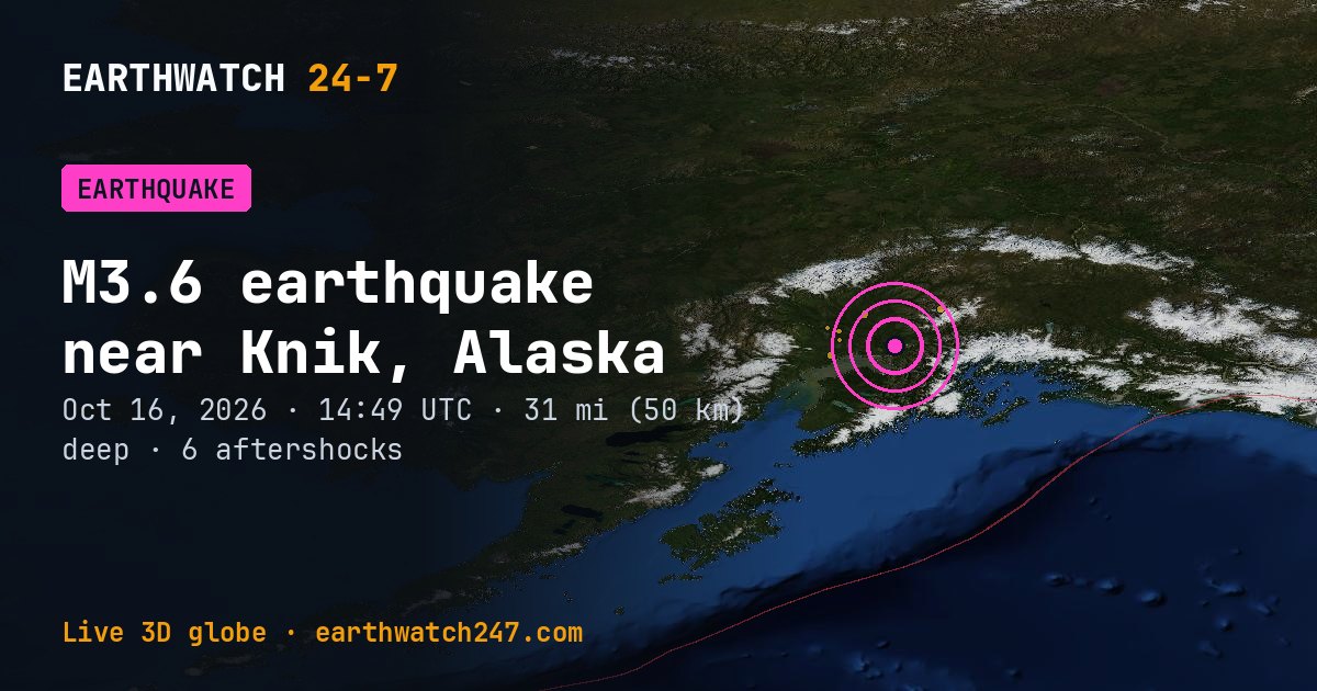Map: the earthquake near Knik, Alaska, with plate boundaries