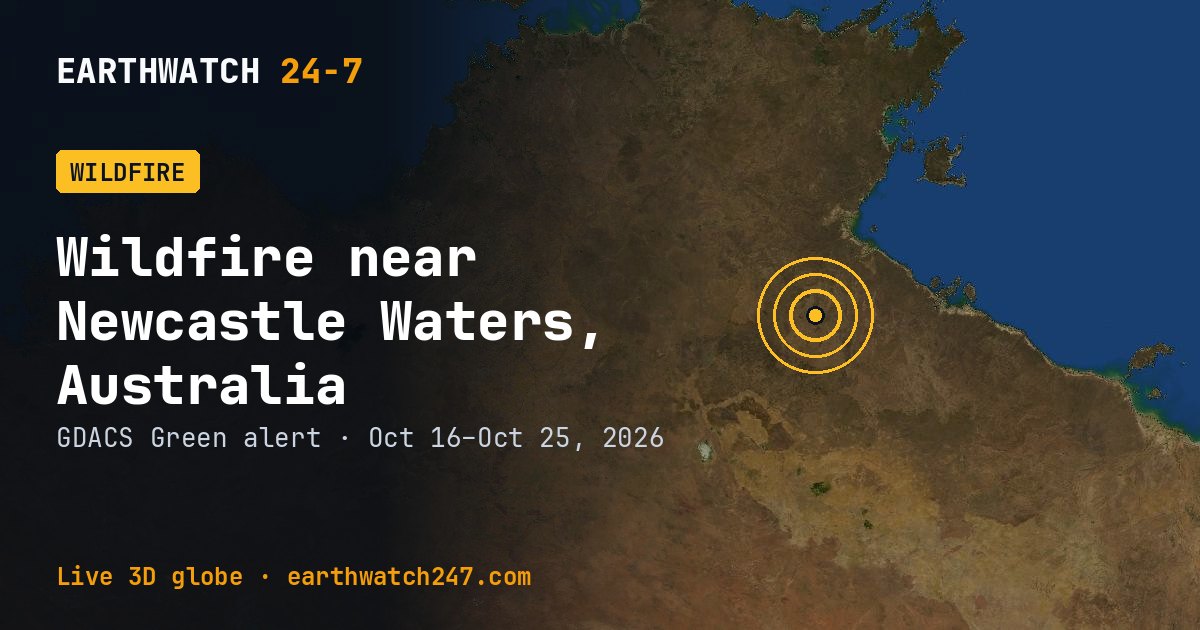 Map: Wildfire near Newcastle Waters, Australia