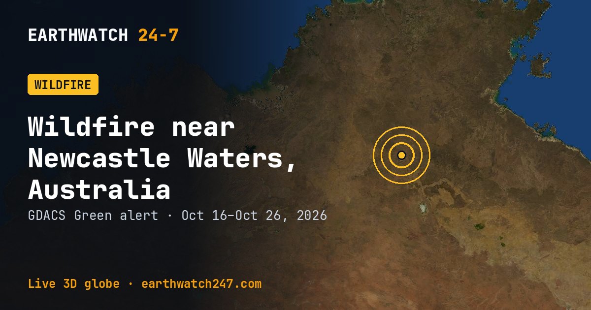 Map: Wildfire near Newcastle Waters, Australia