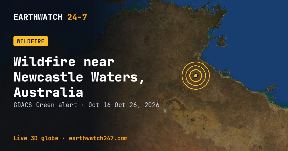 Map: Wildfire near Newcastle Waters, Australia
