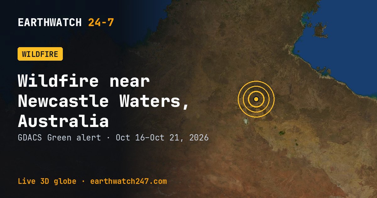 Map: Wildfire near Newcastle Waters, Australia
