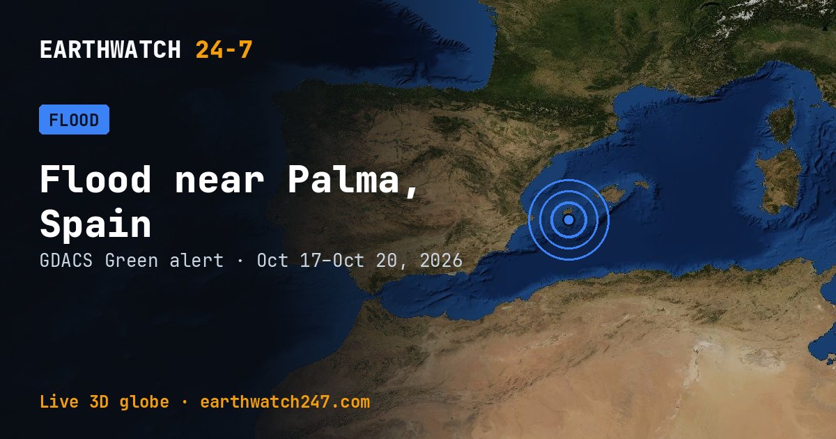 Map: Flood near Palma, Spain