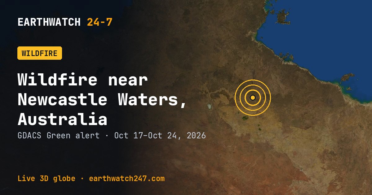 Map: Wildfire near Newcastle Waters, Australia