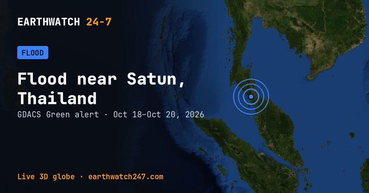 Map: Flood near Satun, Thailand
