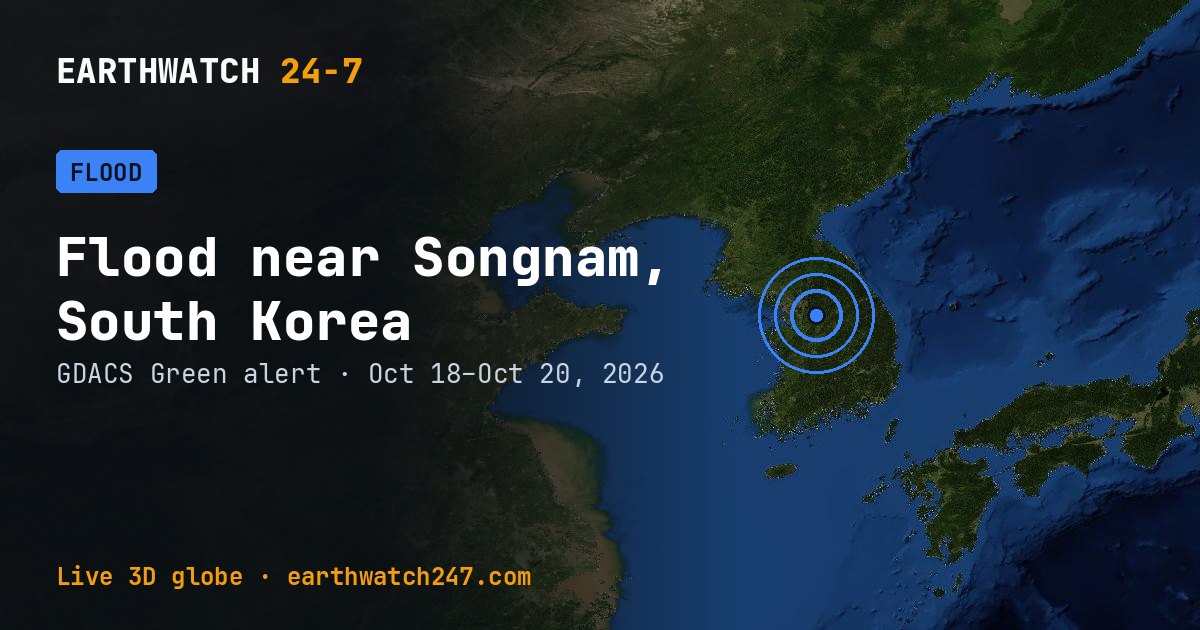Map: Flood near Songnam, South Korea