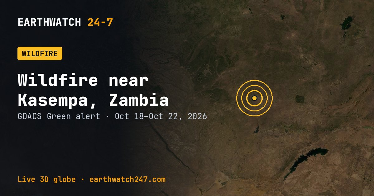 Map: Wildfire near Kasempa, Zambia