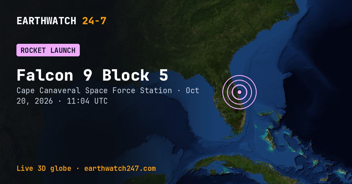 Map: Falcon 9 Block 5 launched Bandwagon 5