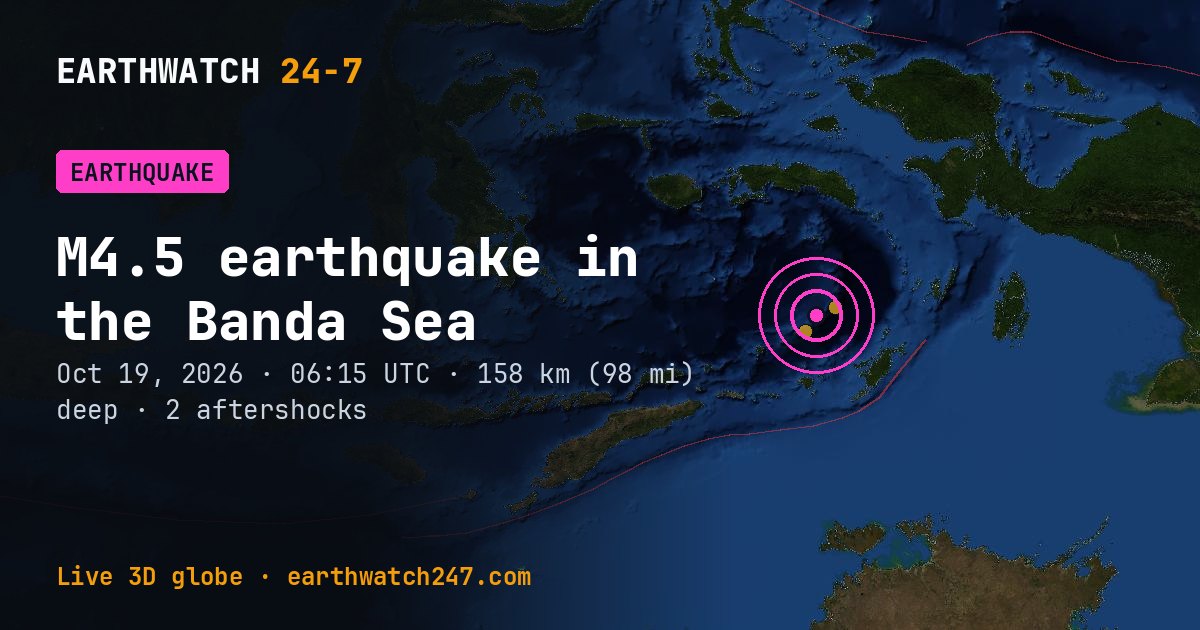 Map: the earthquake in the Banda Sea, with plate boundaries