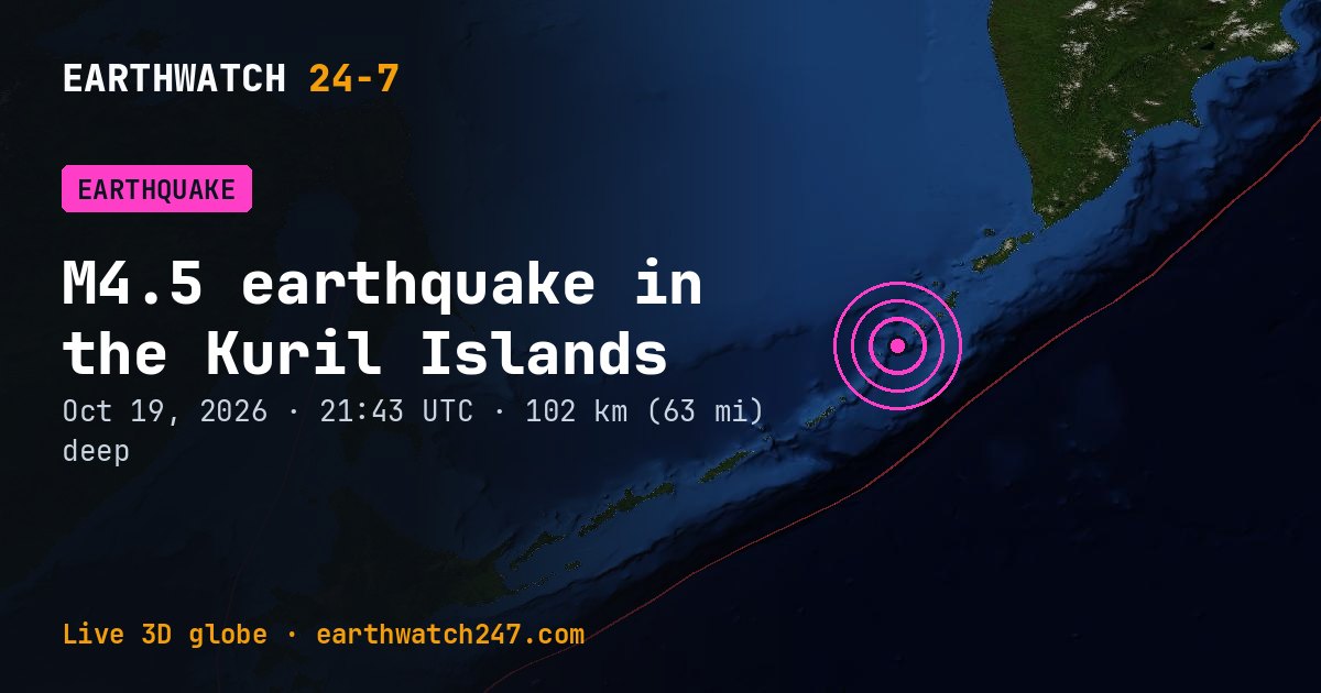 Map: the earthquake in the Kuril Islands, with plate boundaries