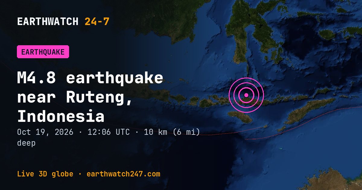 Map: the earthquake near Ruteng, Indonesia, with plate boundaries