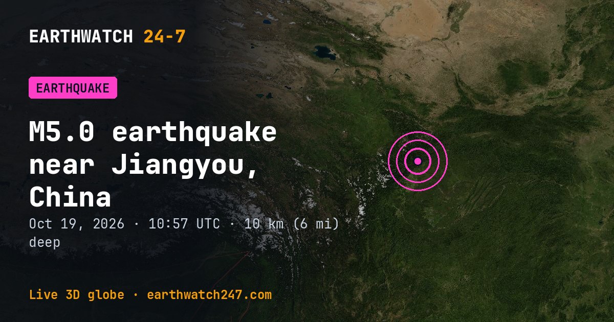 Map: the earthquake near Jiangyou, China, with plate boundaries