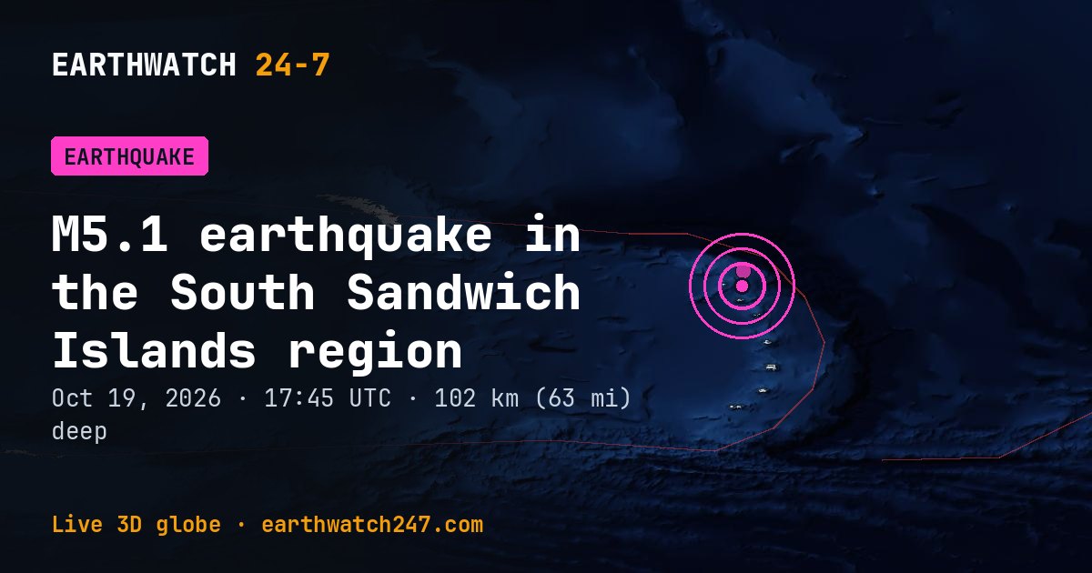 Map: the earthquake in the South Sandwich Islands region, with plate boundaries