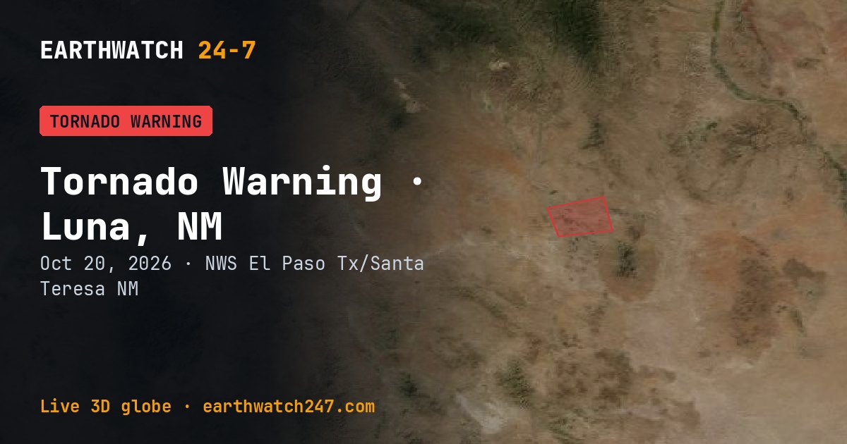 Map: Tornado Warning: Luna, NM