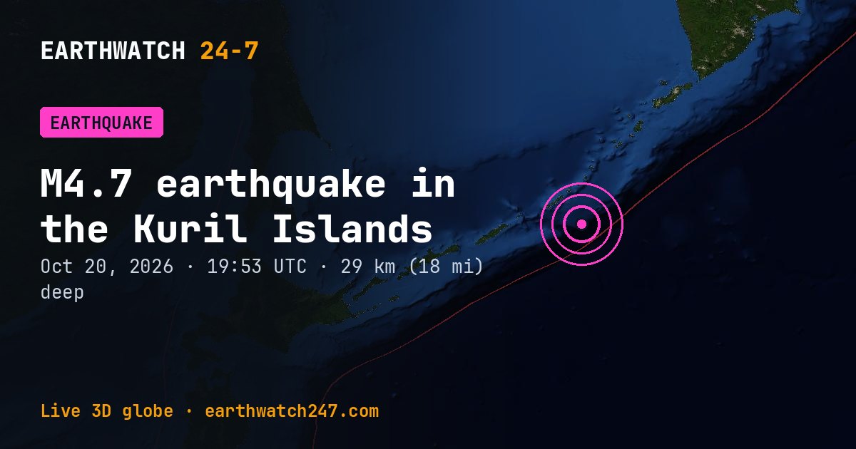 Map: the earthquake in the Kuril Islands, with plate boundaries